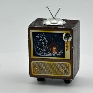 Miniature Dollhouse TV with rabbit ears