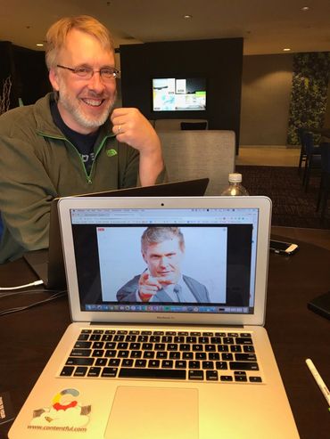 Rusty Cole having fun with a dear work friend while on a Customer Success business trip