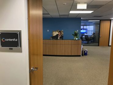 David Hasselhoff was greeting Rusty Cole at the Contentful office.