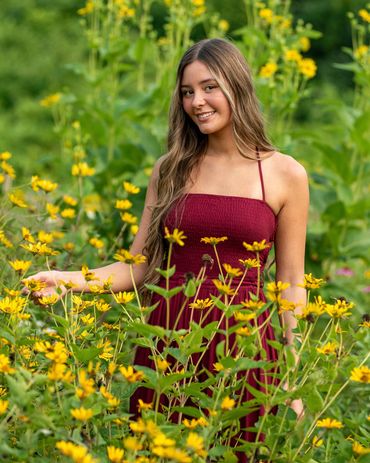Girl with brown hair in a forest. Skylar | HUHS Senior | Class of 2026