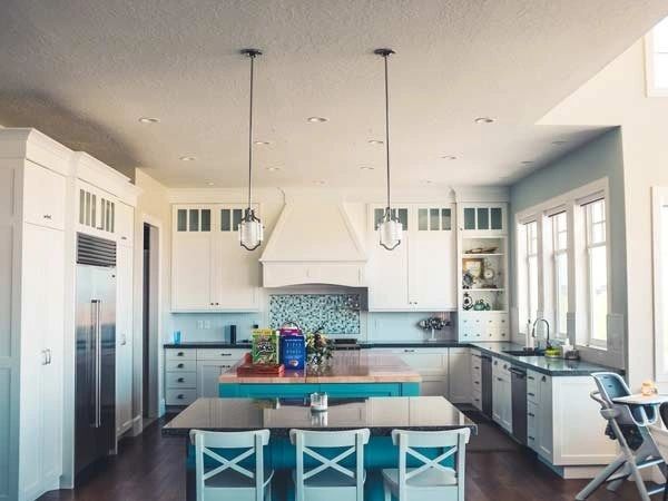 A house in interior kitchen