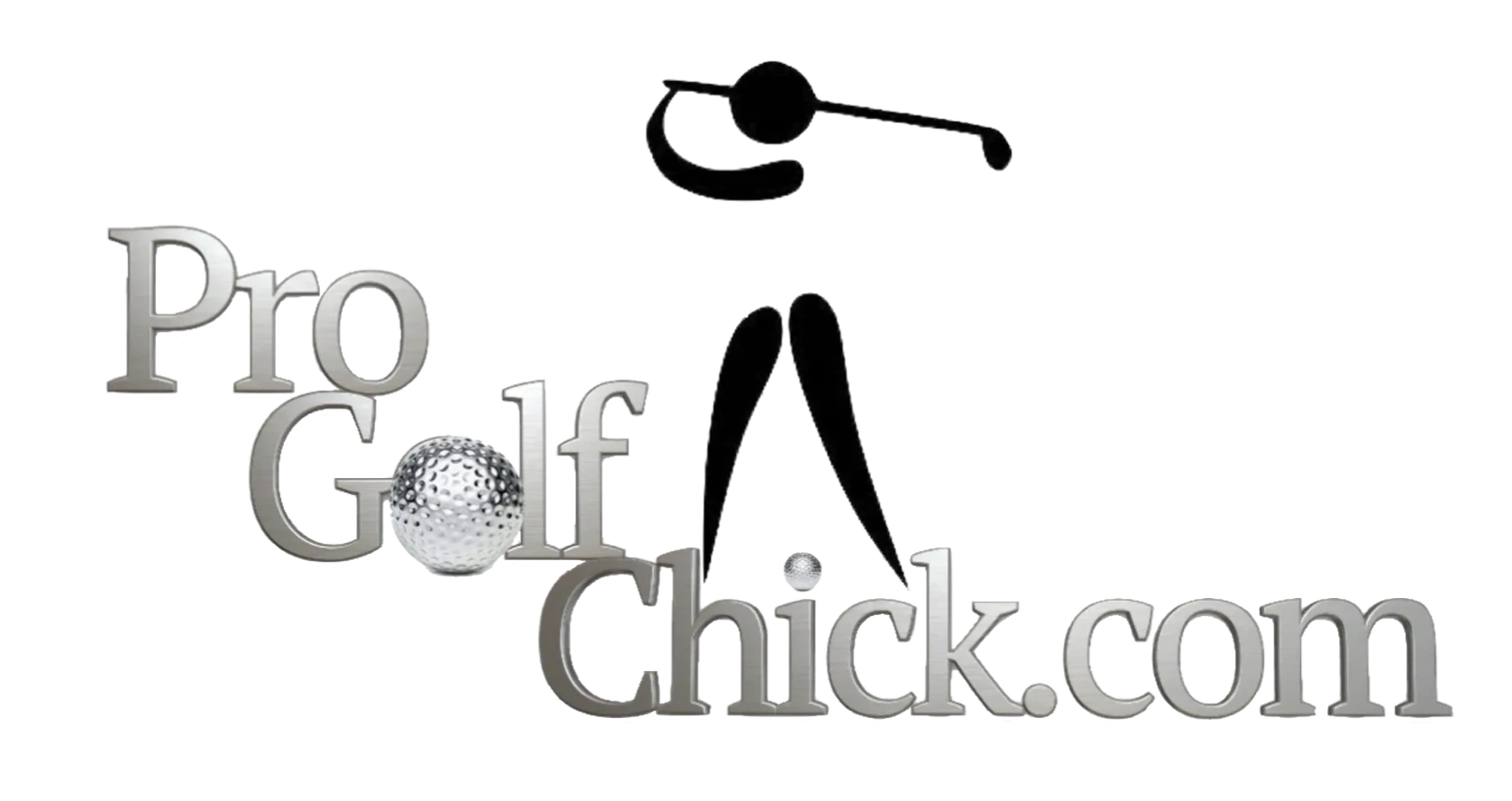 ProGolfChick.com Logo in silver color 