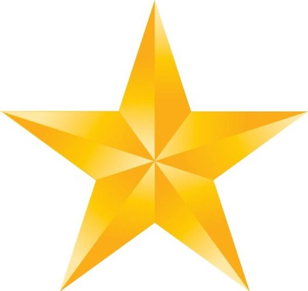 Shiny golden five-pointed star.