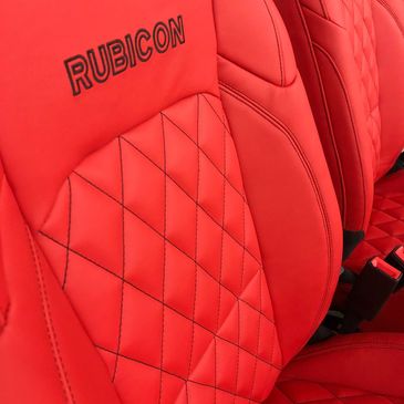custom upholstery on a 2018 jeep rubicon