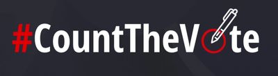 Count The Vote logo - a pen marking a ballot, representing the voter marking the ballot themselves.