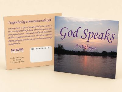 Book titled 'God Speaks: A Dialogue' with a sunset cover.