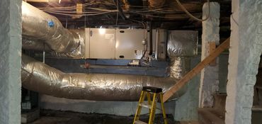 Air handler, Basement HVAC, Zoned system, Historical home, Carrier, Ductwork, residential