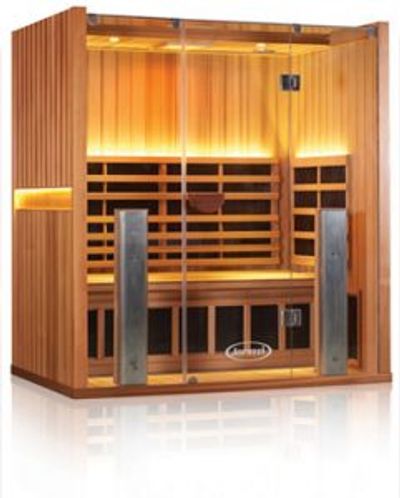 A closed sauna room