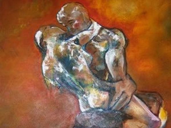 a beautiful art piece of two people