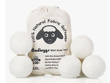 Organic XL Wool Dryer Balls, 6 pck. Chemical Free Fabric Softener.





