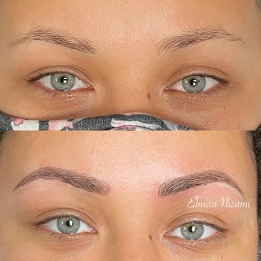 Eyebrow shaping and makeup transformation results