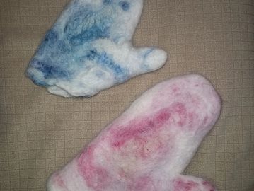 Felted Soap Mittens