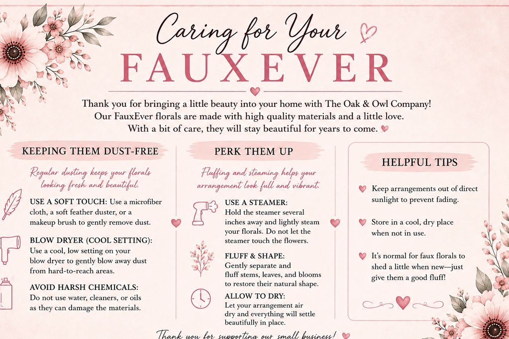 Care Card For Your FauxEver Florals