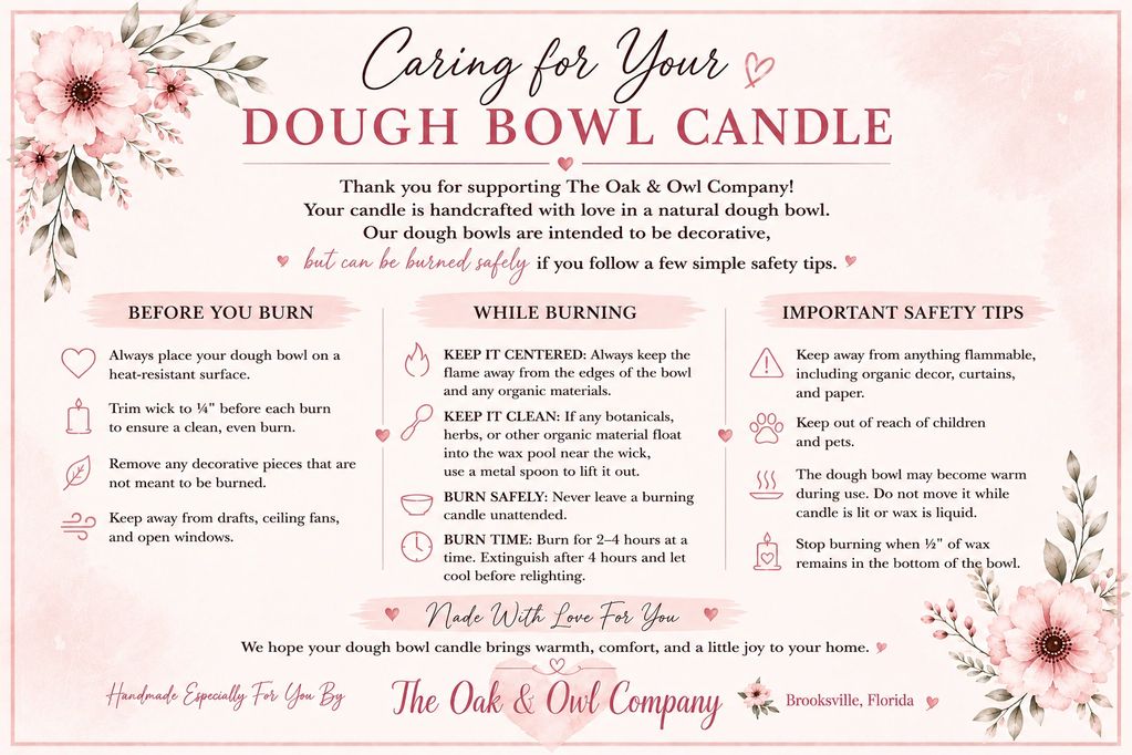 Care and Information for your DOUGH BOWL CANDLE!