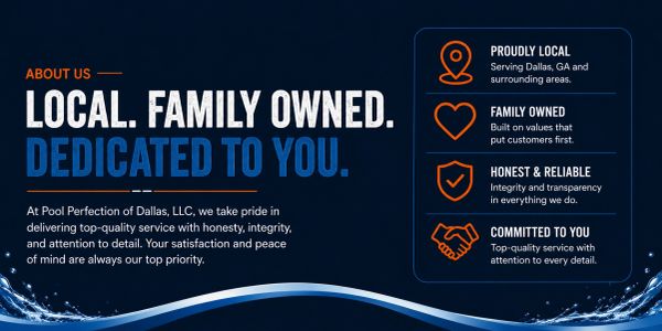 Local family-owned pool service with integrity and dedication.