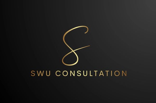 Elegant gold logo with 'SWU CONSULTATION' text.