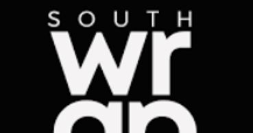 Logo with 'South Wrap' text in bold white on black background.