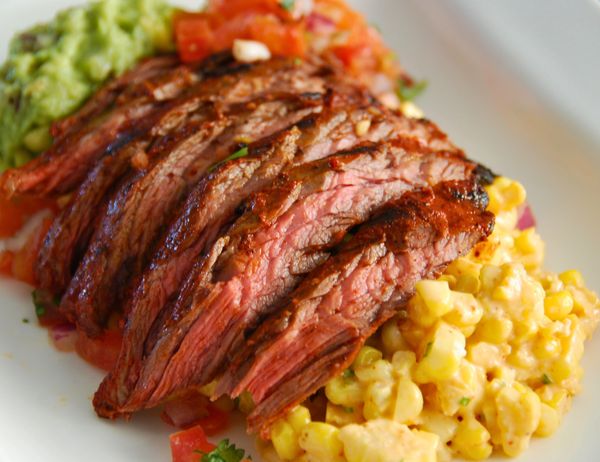 Skirt Steak with Elote, caterer traverse city