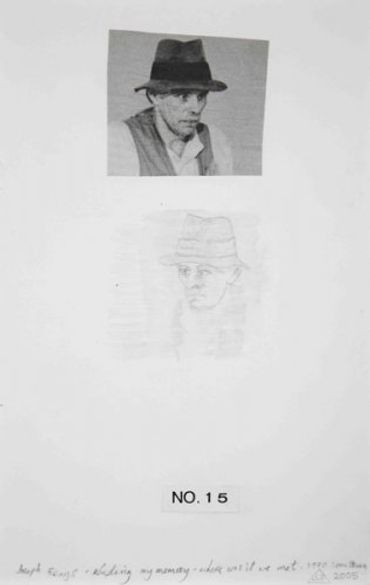 John Dunbar, Joseph Beuys eluding my memory - where was it we met, 1970 sometime 2005
Collage and pe