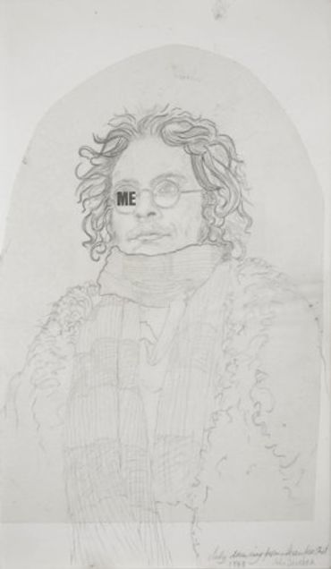 Me, (July drawing from a December shot), 1978
Pencil and collage on paper [private collection]
© Joh