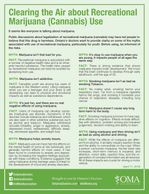 Clearing the Air About Recreational Marijuana (Cannabis) Use poster