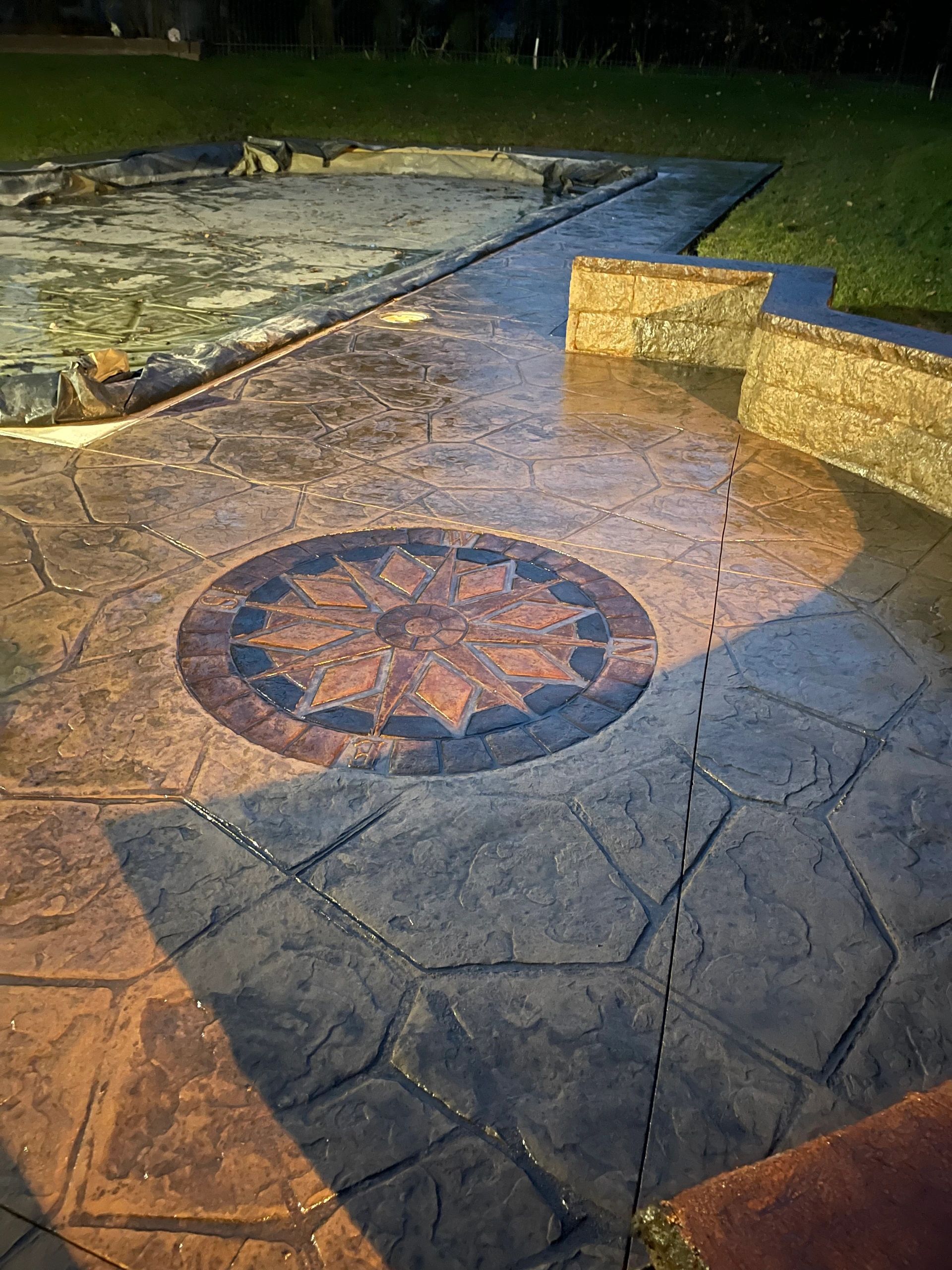 Stamped concrete patio