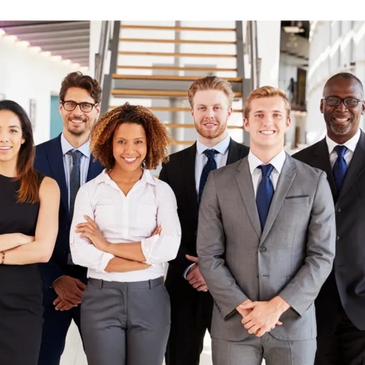 Group of real estate agents smiling