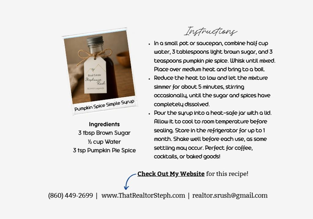 Pumpkin Spice Simple Syrup
A fun way to spice up your coffee this season!