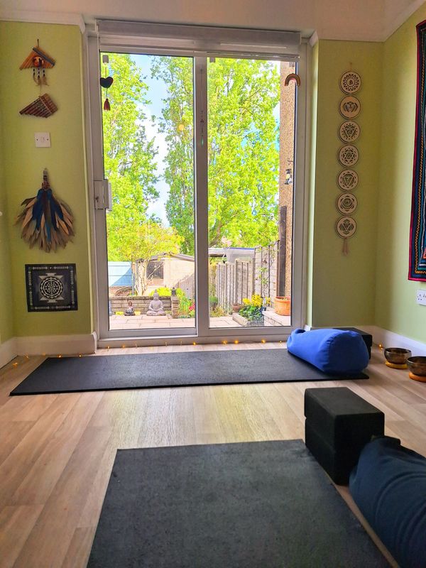 Home Yoga Space with peaceful garden view