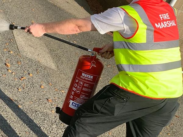 Fire safety, Fire marshal, Glasgow fire training, live fire or fire extinguisher training.