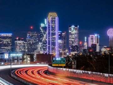 Dallas downtown at night