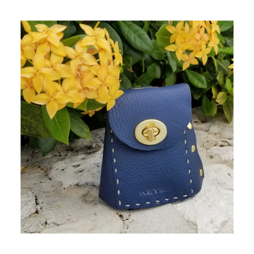Navy blue hand stitched Keysie.