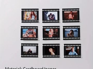 A set of nine film strip-style photo prints arranged in a 3x3 grid on a white background.