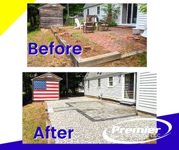 Before and after pictures of patio project