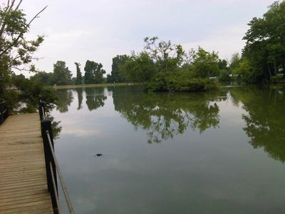 lake with dock