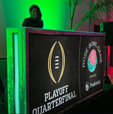 A woman at a football game