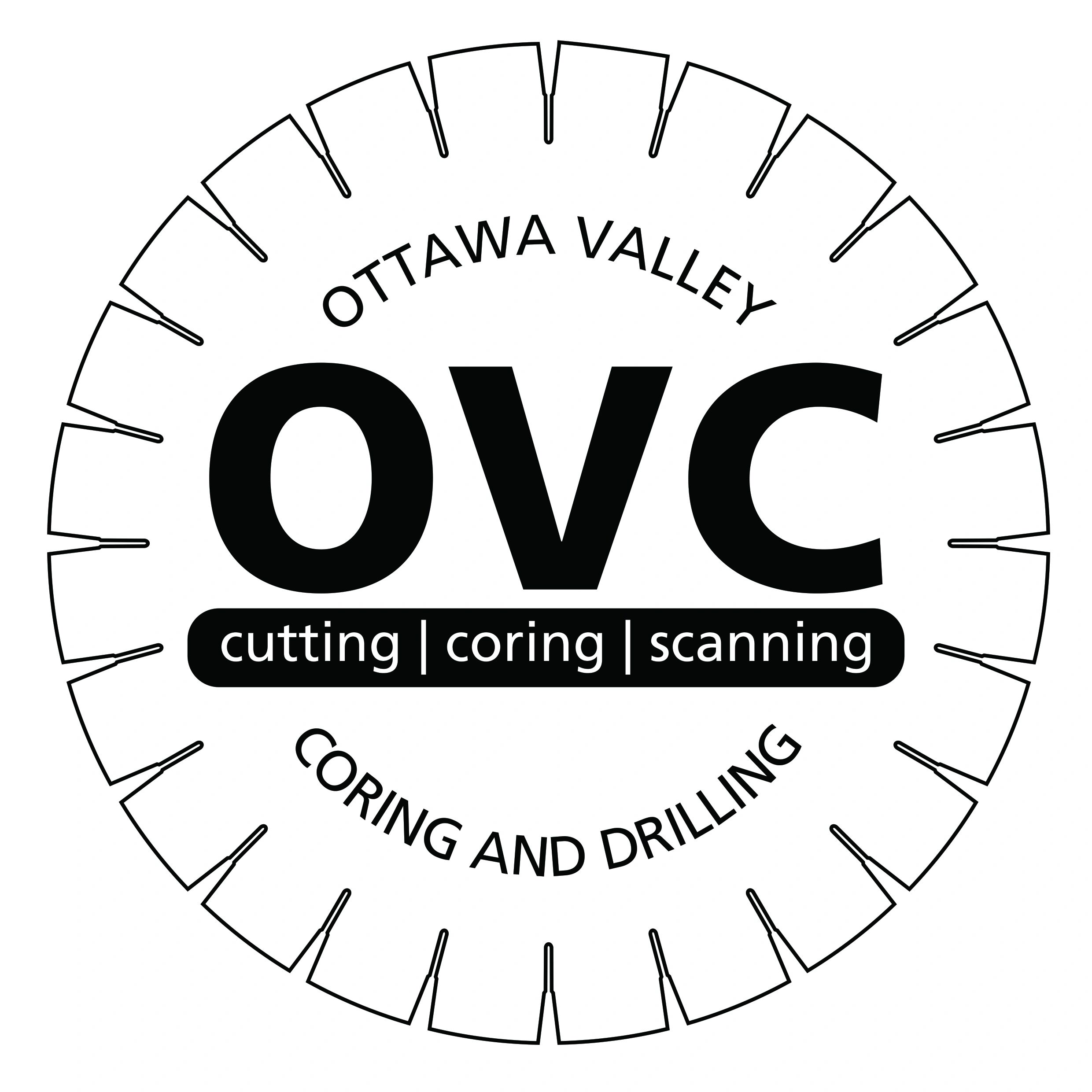 Logo of Ottawa Valley Coring and Drilling with circular saw blade design.