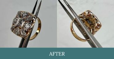 Vintage diamond ring after restoration.
