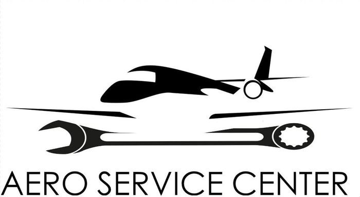 Logo featuring an airplane and wrench, symbolizing aircraft maintenance.