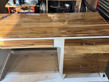 Custom-built wooden table