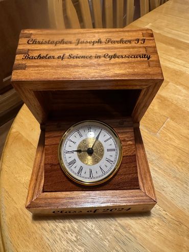 Custom Built Personalized Wooden Clock Box