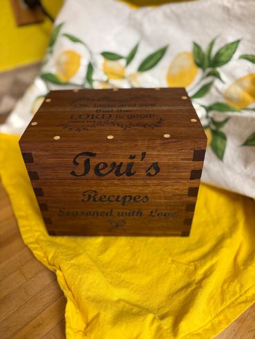 Custom Built Personalized Wooden Parker teri's is recipes box
