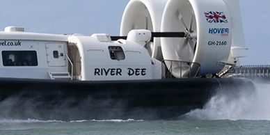 Doric Disnaeland River Dee branded Hovercraft to highlight the park and glide river service.