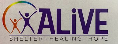 ALiVE logo "Shelter Healing Hope"