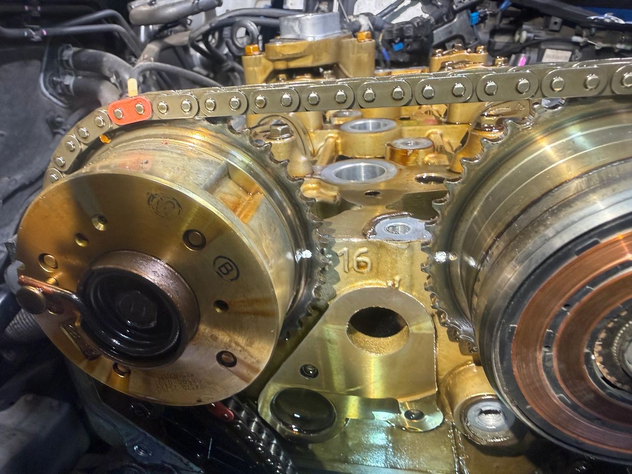 Precision Timing Chain & Camshaft removed to Diagnose
and repair internal engine issues.