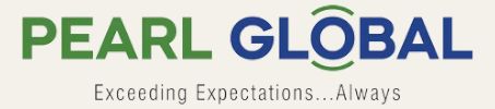 Logo of Pearl Global with tagline 'Exceeding Expectations...Always'.