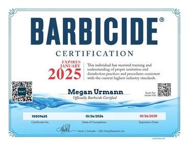 Makeup artist trained and certified in sanitation and disinfection practices