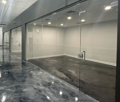 Commercial office frameless glass doors