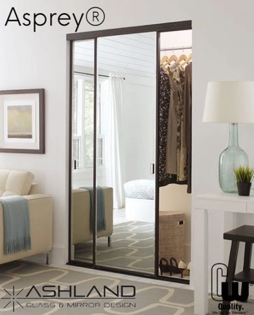 sliding mirror closet doors in matte black