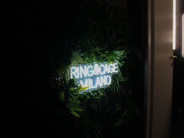 Atleti che si allenano con sacchi e guantoni nella palestra di boxe